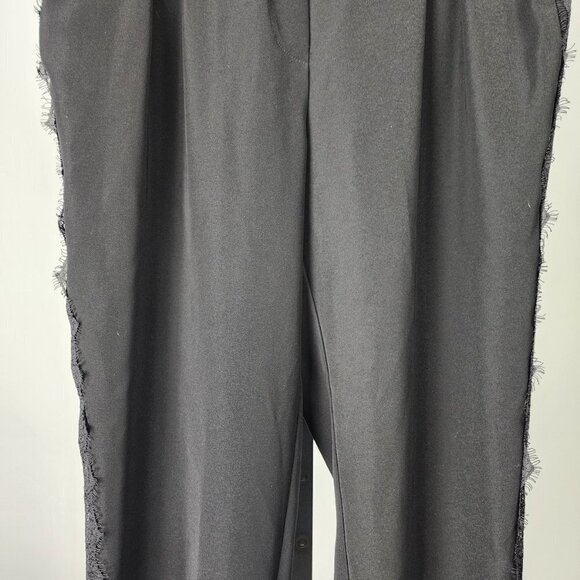 Black Tape Lace Detail Black Slim Leg Pants Size XL - Picture 4 of 8